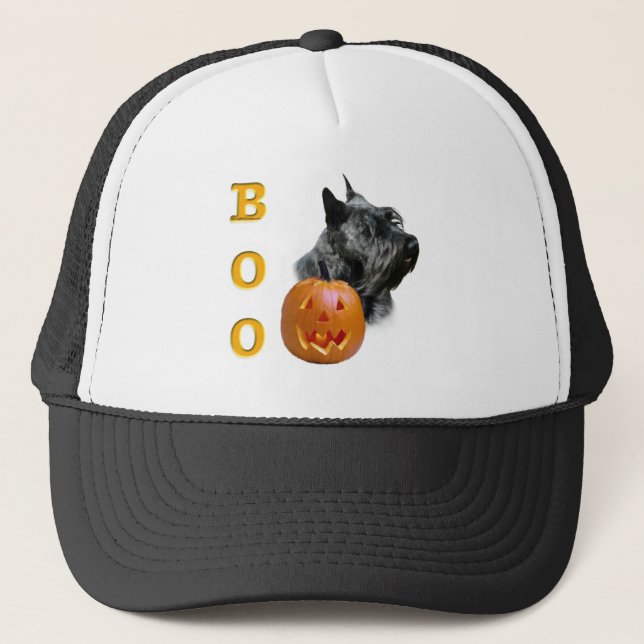 Scottish Terrier (black) Boo Trucker Hat (Front)