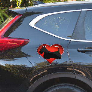 Scottish Terrier/black silhouette/ red heart