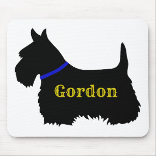 Scottish Terrier black silhouette, Scotland dog Mouse Pad