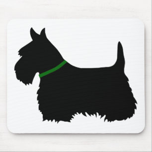 Scottish Terrier black silhouette, Scotland dog Mouse Pad