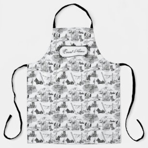 SCOTTISH Terrier Black Toile Custom Name Apron