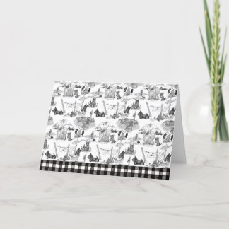 SCOTTISH Terrier Black Toile Thank You Card