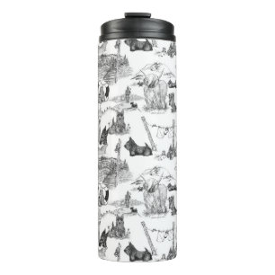 SCOTTISH Terrier Black Toile Thermal Tumbler