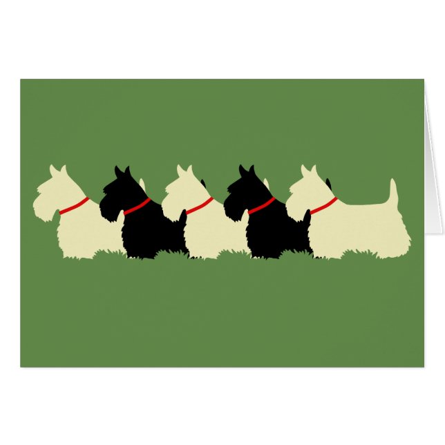 Scottish Terrier black/wheaten silhouette blank (Front Horizontal)
