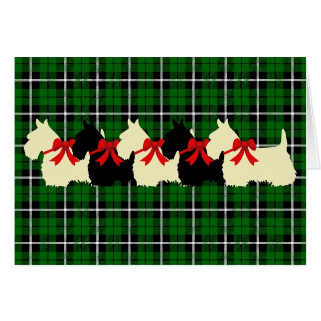 Scottish Terrier black/wheaten silhouette blank (Front Horizontal)