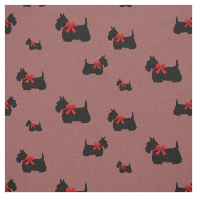 Scottish Terrier black/wheaten silhouette Fabric (Swatch)