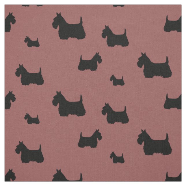 Scottish Terrier black/wheaten silhouette Fabric (Swatch)