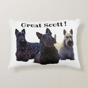 Scottish Terrier, black/white, Great Scott! Decorative Cushion