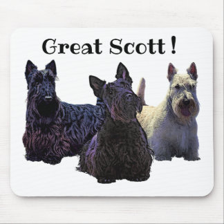 Scottish Terrier black/white trio, Great Scott! Mouse Pad