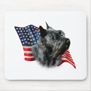 Scottish Terrier (blk) Flag Mouse Pad