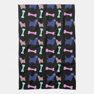 Scottish Terrier Bones choose colour Dog Towel 3