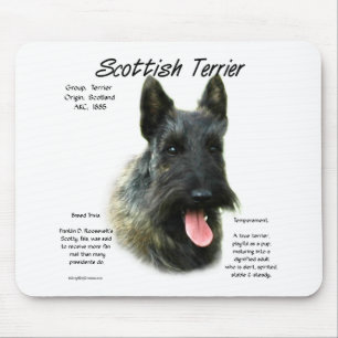 Scottish Terrier (brindle) History Design Mouse Pad