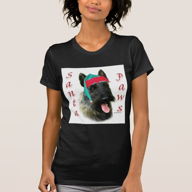 Scottish Terrier (brindle) Santa Paws T-Shirt (Front)
