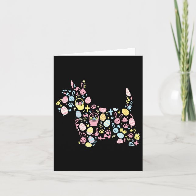 Scottish Terrier Bunny Easter Egg Easter Day Women Card (Front)