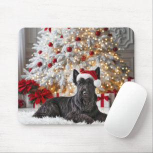 Scottish Terrier By Christmas Tree Mouse Pad