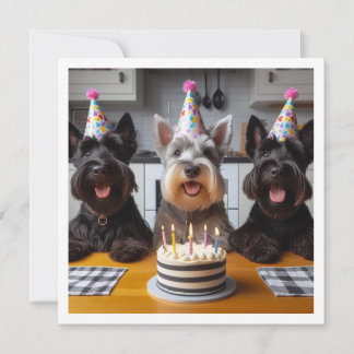 Scottish terrier card, Scottish terrier birthday Invitation