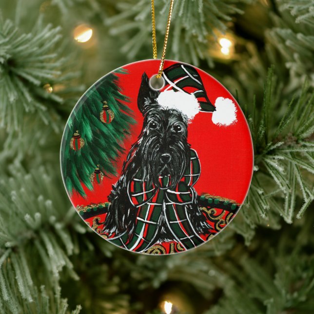 Scottish Terrier Ceramic Tree Decoration (Tree)