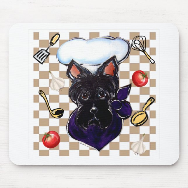 SCOTTISH TERRIER CHEF MOUSE PAD (Front)