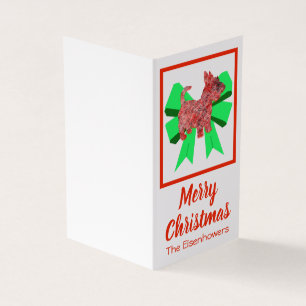 Scottish Terrier Christmas Dog &Green Bow Gift Tag