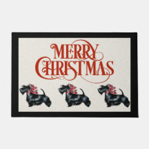 Scottish Terrier Christmas Door Mat