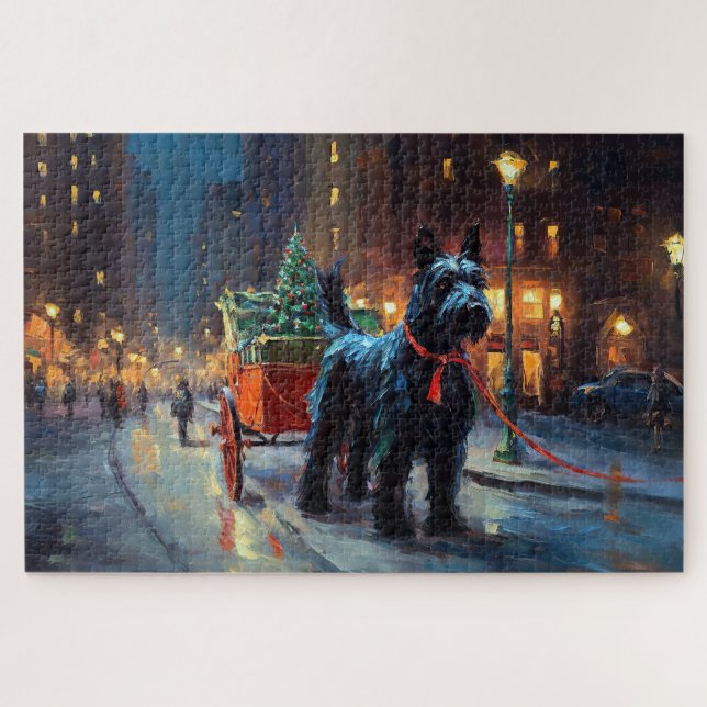 Scottish Terrier Christmas Festive Season  Jigsaw Puzzle (Horizontal)