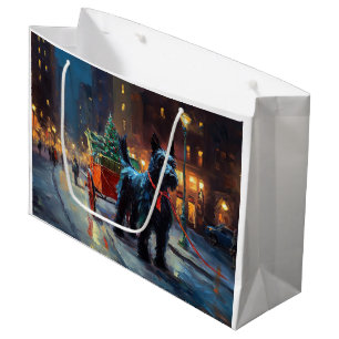 Scottish Terrier Christmas Festive Season Large Gift Bag
