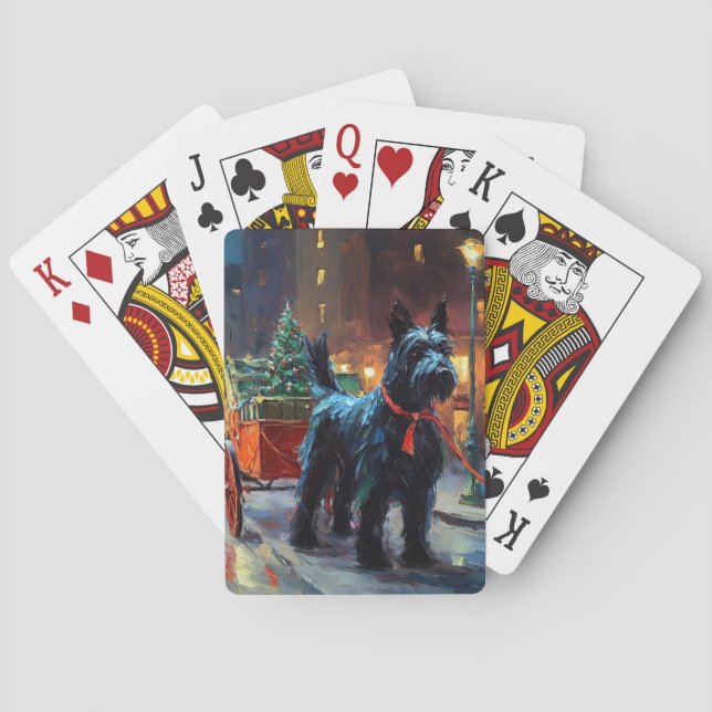 Scottish Terrier Christmas Festive Season  Playing Cards (Back)