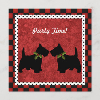 Scottish Terrier Christmas Fun Scottie Dog Custom Invitation