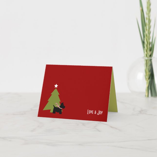 Scottish Terrier Christmas Holiday Card (Front)