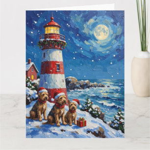 Scottish Terrier Christmas Lighthouse Holiday Card