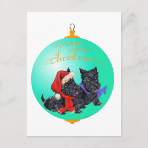 Scottish Terrier Christmas Ornament Holiday Postcard