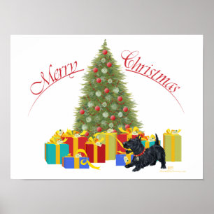 Scottish Terrier Christmas Poster
