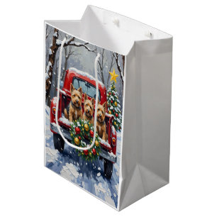 Scottish Terrier Christmas Red Truck Holiday Medium Gift Bag