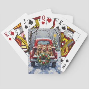 Scottish Terrier Christmas Red Truck Holiday Playing Cards
