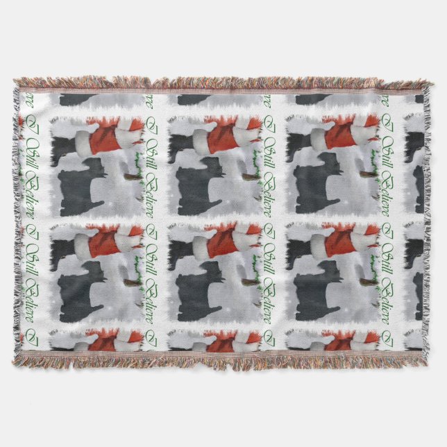 Scottish Terrier Christmas Throw Blanket (Front)