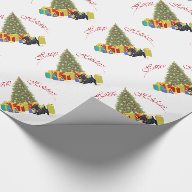 Scottish Terrier Christmas Wrapping Paper (Corner)