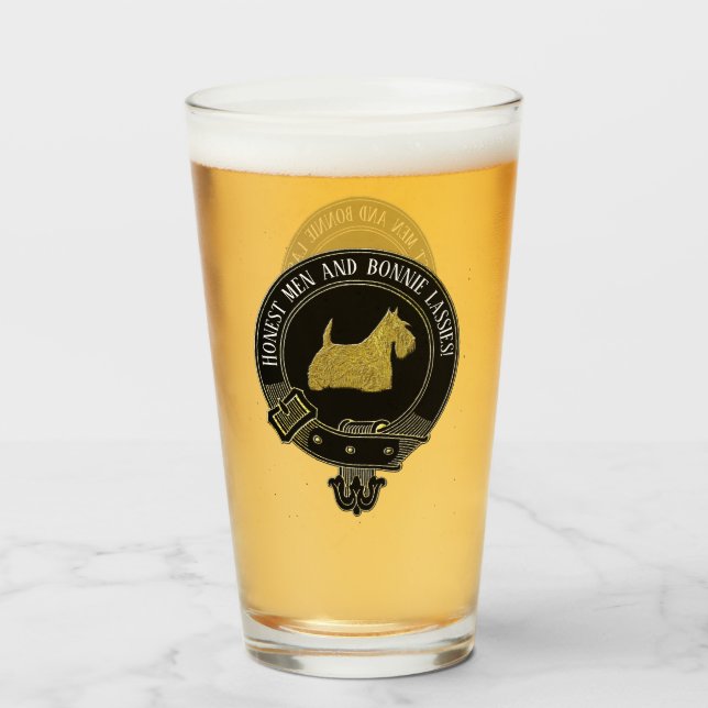 Scottish Terrier Clan Crest and Toast Glass (Front Filled)