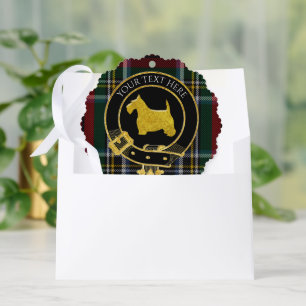 Scottish Terrier Clan Crest Tartan Tree Decoration Card