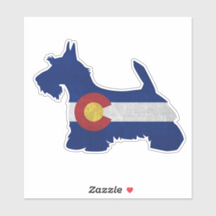 Scottish Terrier Colorado Flag Silhouette