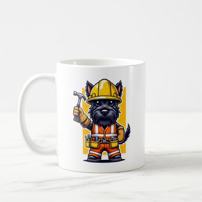 Scottish Terrier Construction Worker Coffee Mug (Left)