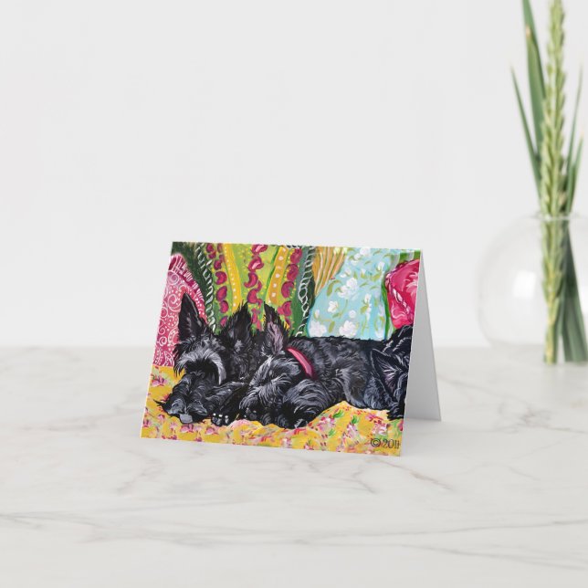 Scottish Terrier Cottage Card (Front)