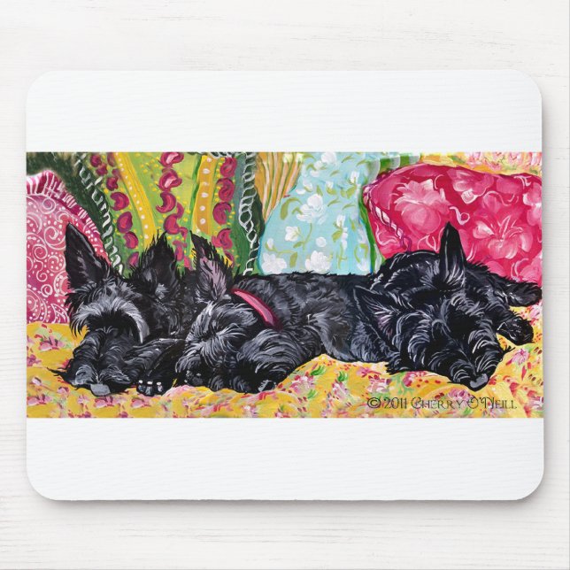 Scottish Terrier Cottage Mouse Pad (Front)