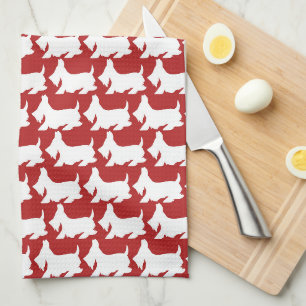 Scottish Terrier Cute Red Kitchen Towels