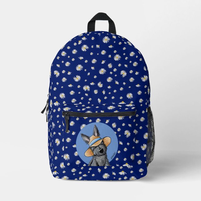 Scottish Terrier Daisy KiniArt Printed Backpack (Front)