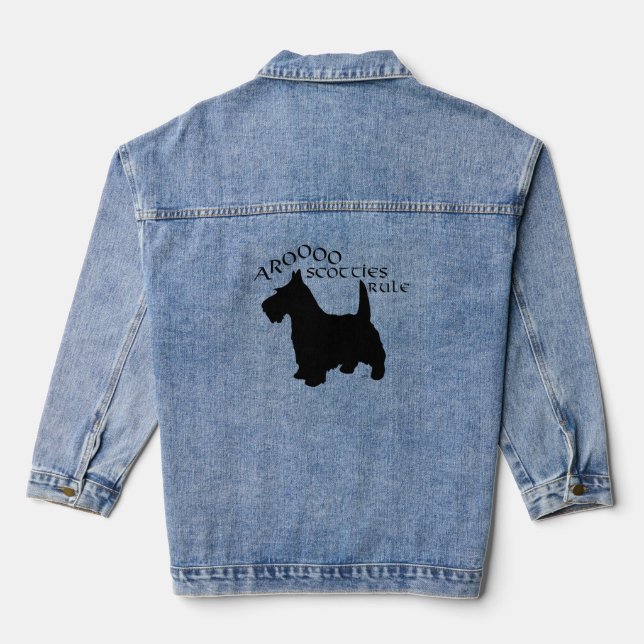 Scottish Terrier Denim Jacket (Back)