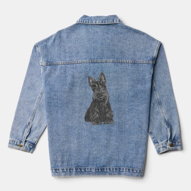 Scottish Terrier Denim Jacket (Back)