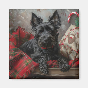 Scottish Terrier Dog Christmas Festive Magnet