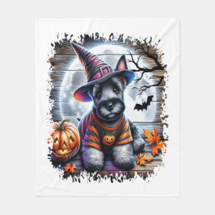 Scottish Terrier Dog Halloween Fleece Blanket