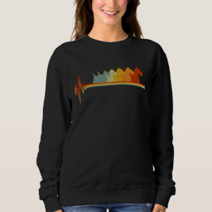 Scottish Terrier Dog Heartbeat Boys Girls Dog Ret Sweatshirt