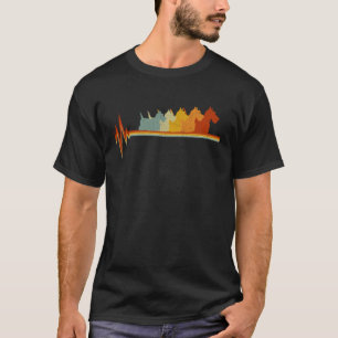 Scottish Terrier Dog Heartbeat Boys Girls Dog Ret T-Shirt